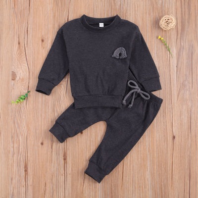 Riley Rainbow Tracksuit - Dark Grey