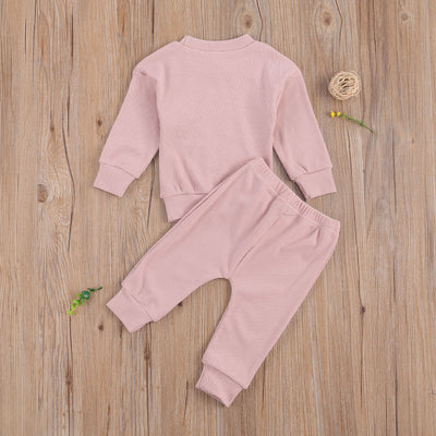 Riley Rainbow Tracksuit - Baby Pink