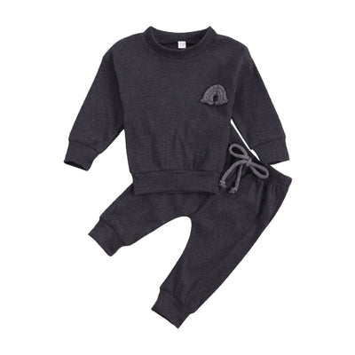 Riley Rainbow Tracksuit - Dark Grey