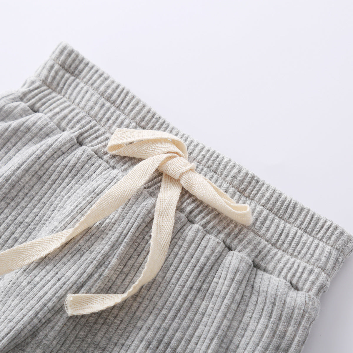 Zachary Ribbed Tracksuit - Light Grey