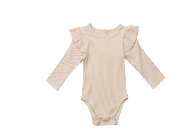 Sofia Frill Long sleeve T-shirt - Beige