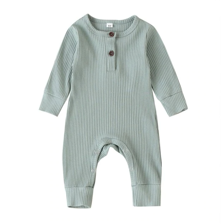 Georgie Ribbed Jumpsuit - Sage Green