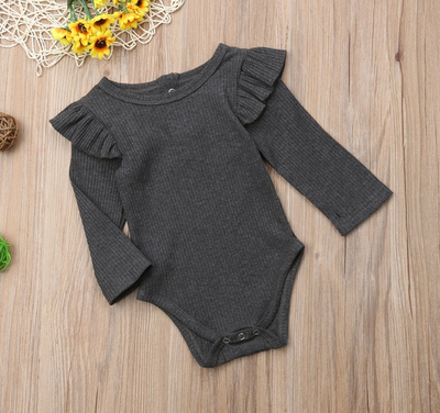 Sofia Frill Long sleeve T-shirt - Grey