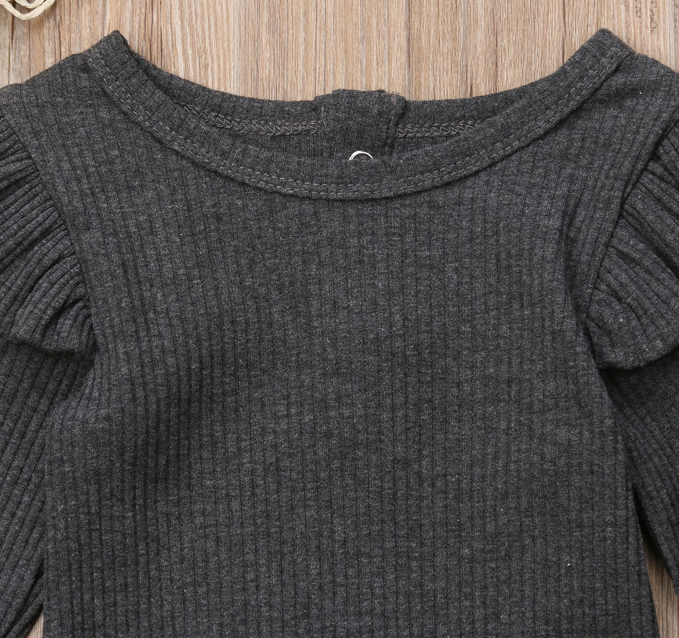 Sofia Frill Long sleeve T-shirt - Grey