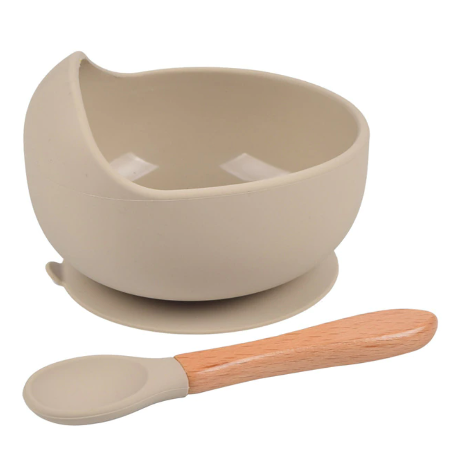 Weaning Bowl and Spoon Set - Beige