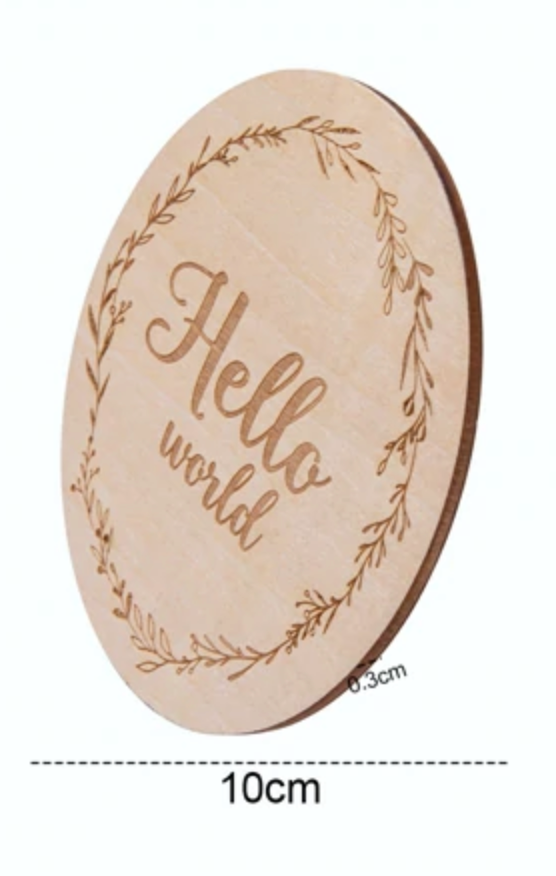 5 Piece Wooden Hello World Plaque Set