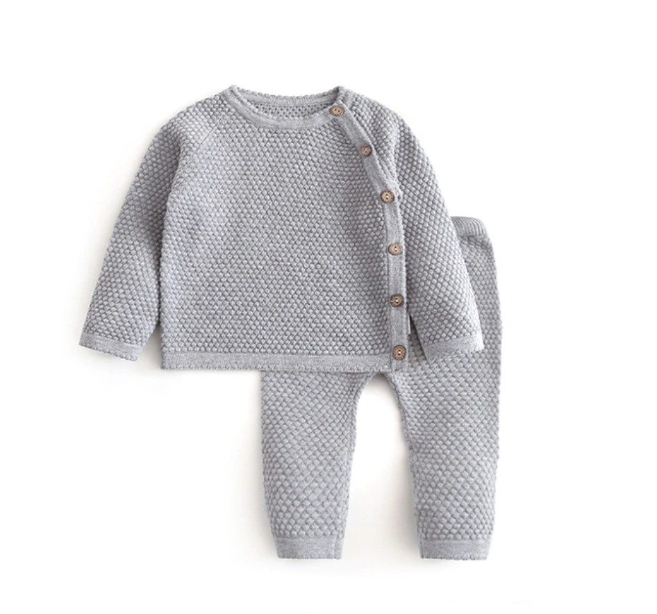 Knitted 2 Piece set - Grey