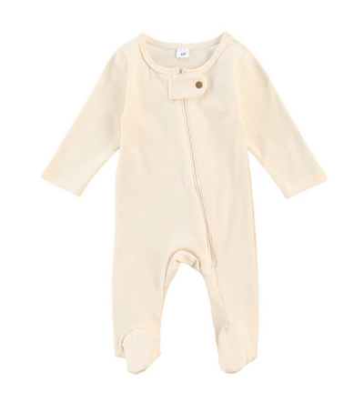Zip Fasten Babygrow - Beige