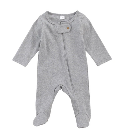 Zip Fasten Babygrow - Grey