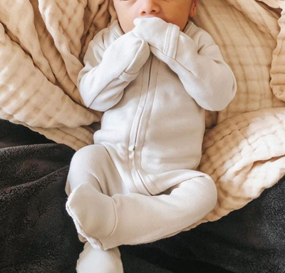 Zip Fasten Babygrow - Grey