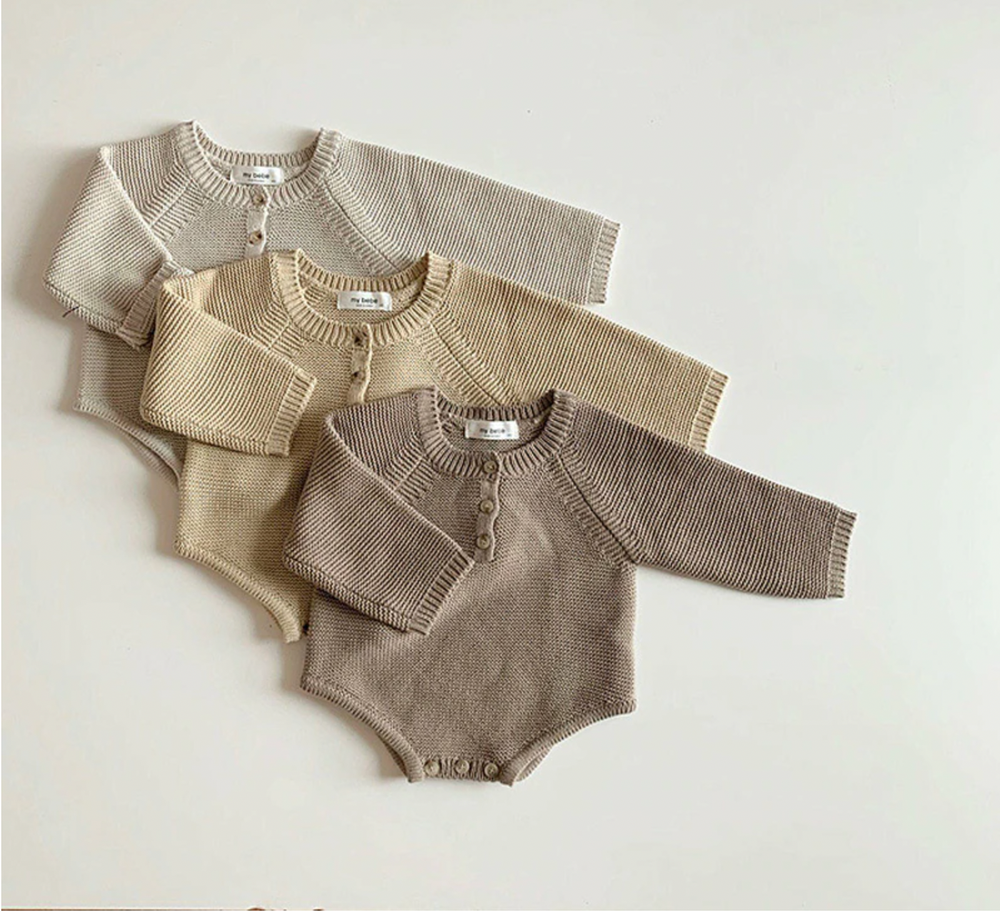 Knitted Romper and Pom Pom Hat - Caramel