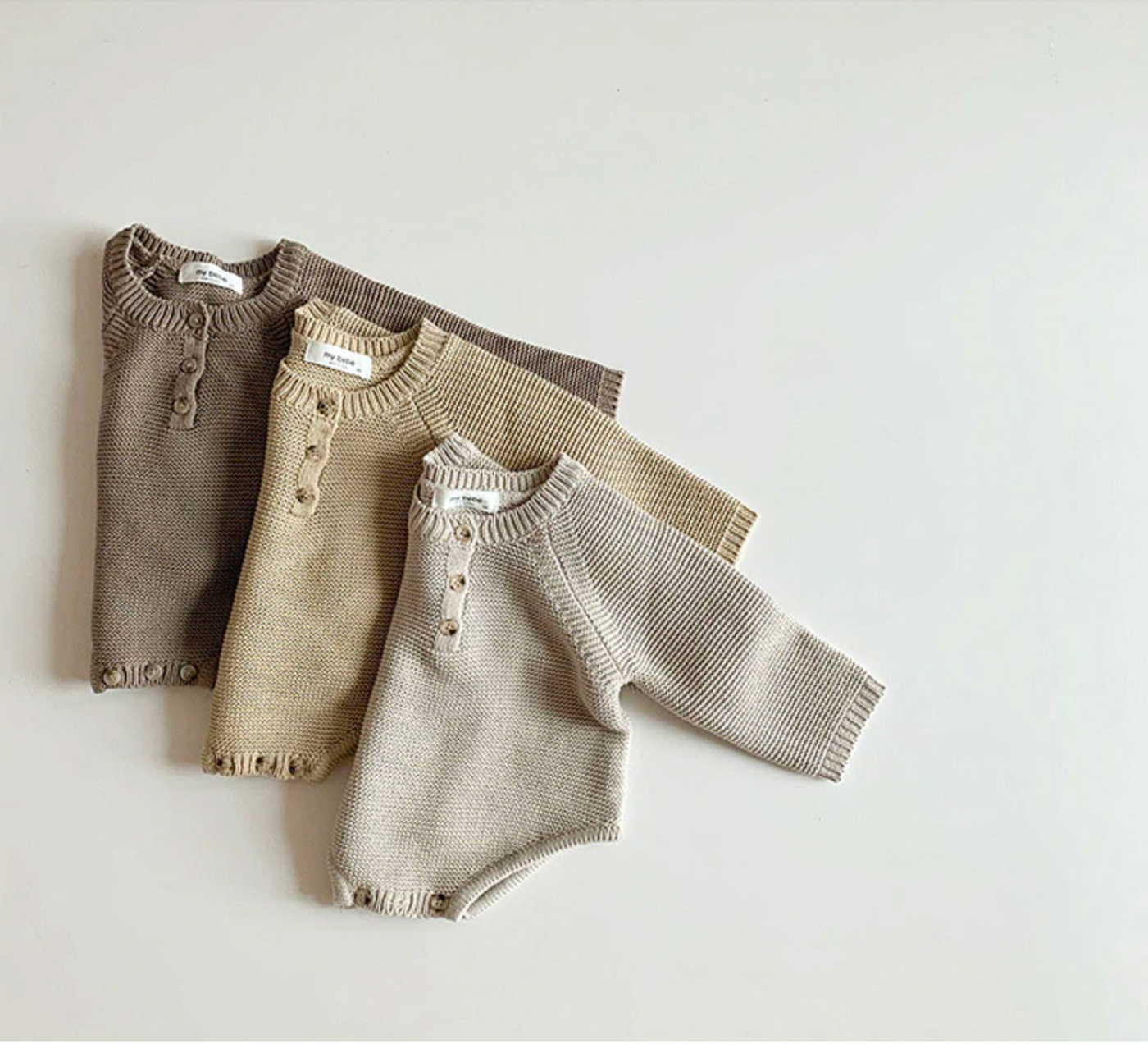 Knitted Romper and Pom Pom Hat - Caramel
