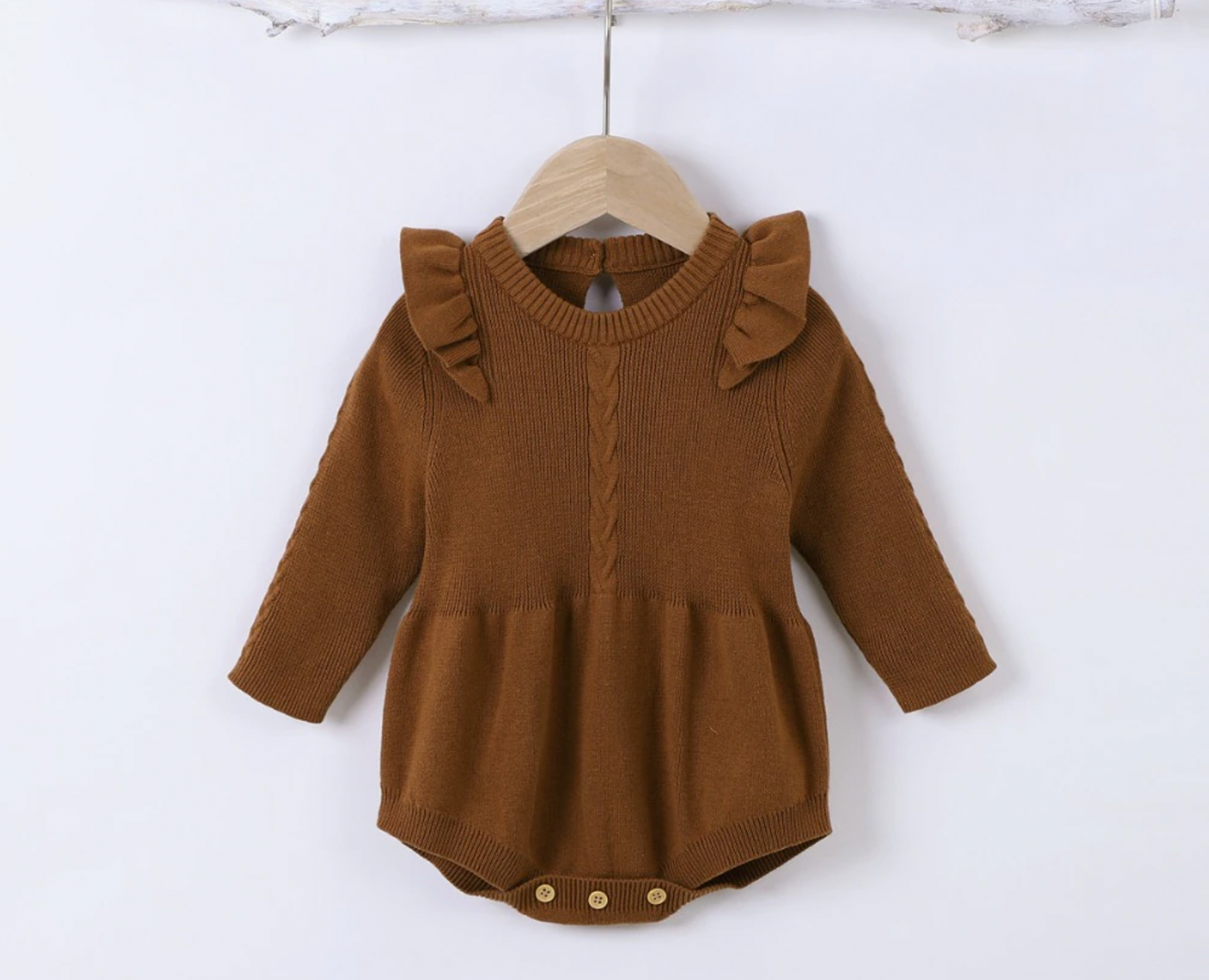 Isla Knitted Romper - Brown