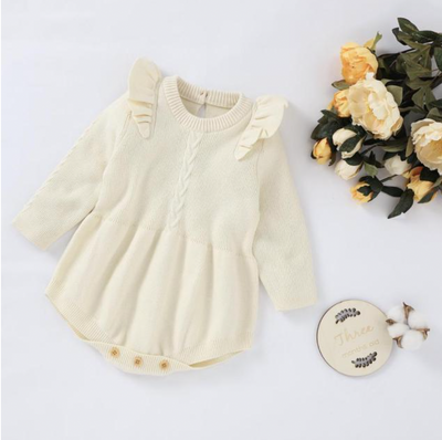 Isla Knitted Romper - Cream