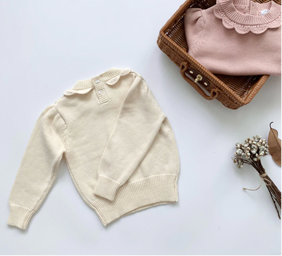 Frill Collar Knitted Sweater