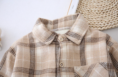 Beige Checked Shacket