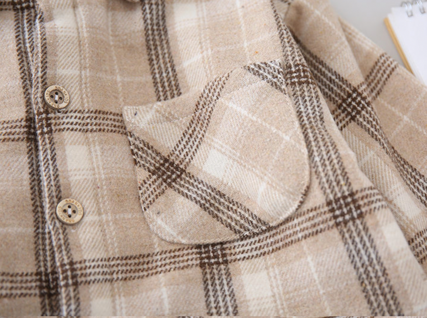 Beige Checked Shacket