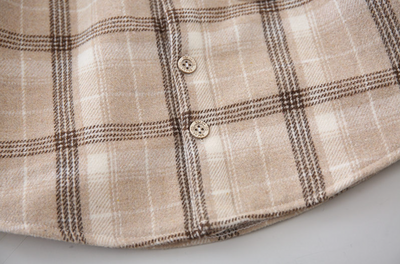 Beige Checked Shacket