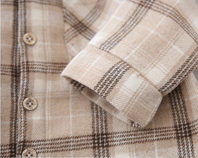Beige Checked Shacket