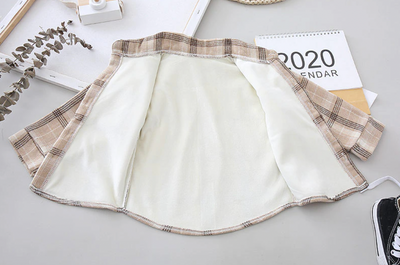 Beige Checked Shacket