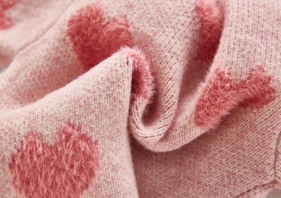 Knitted Heart Cardigan Co-ord - Pink