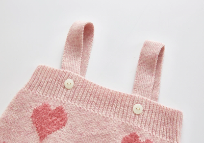 Knitted Heart Cardigan Co-ord - Pink