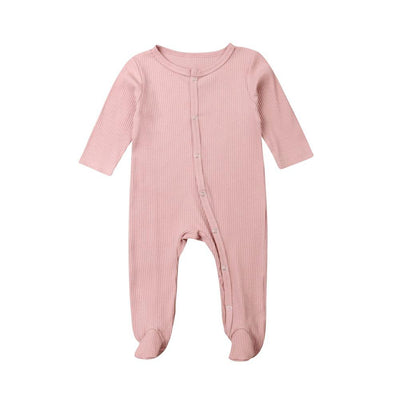 Lightweight ribbed baby grow - Baby Pink
