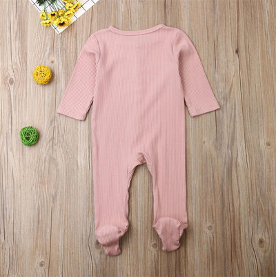 Lightweight ribbed baby grow - Baby Pink