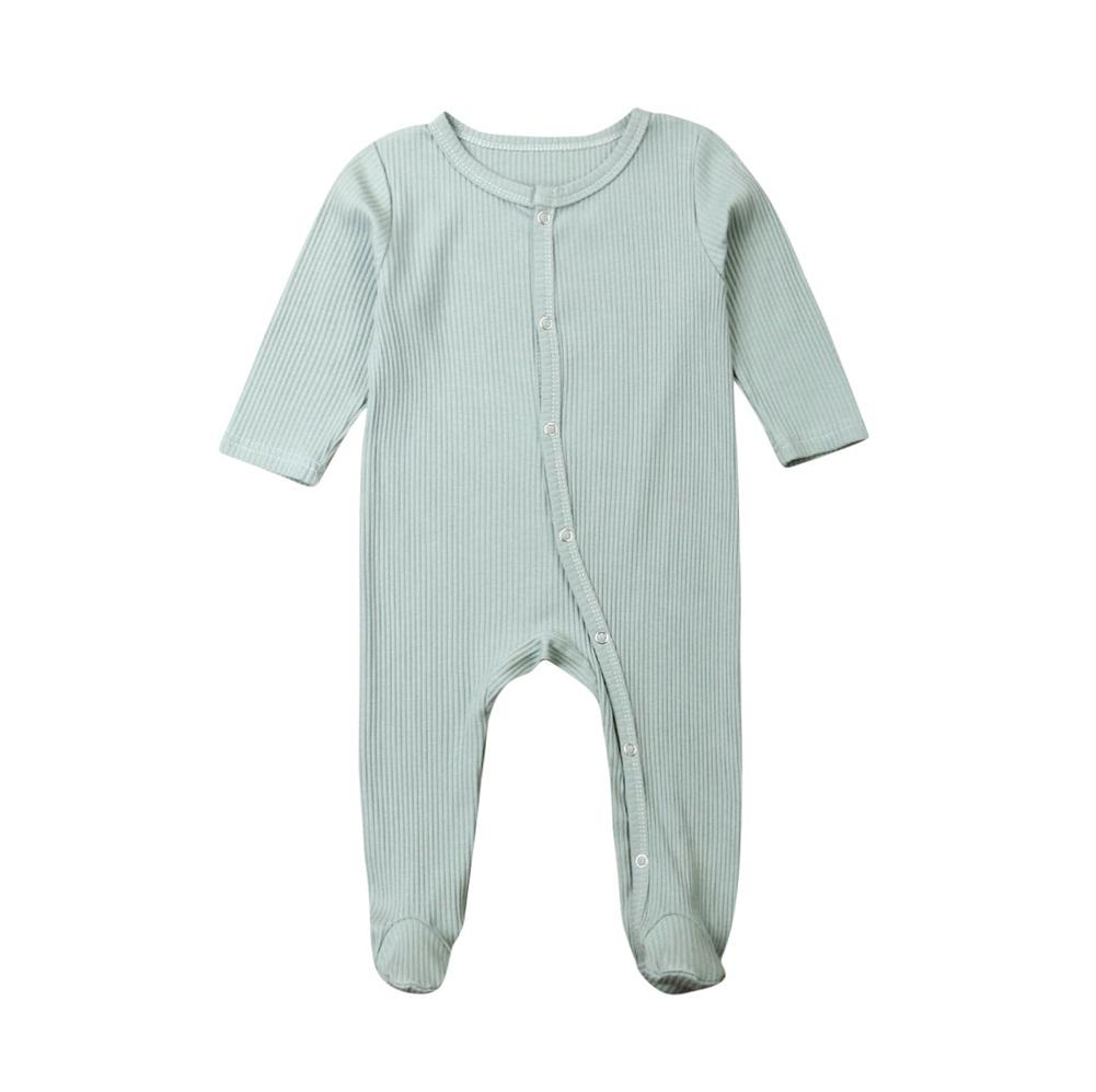 Lightweight ribbed baby grow - Sage Green