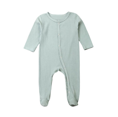Lightweight ribbed baby grow - Sage Green