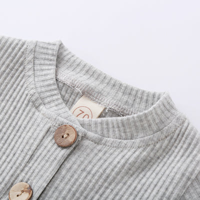 Zachary Ribbed Tracksuit - Light Grey