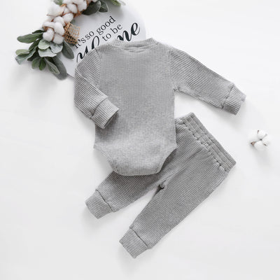 Zachary Ribbed Tracksuit - Light Grey